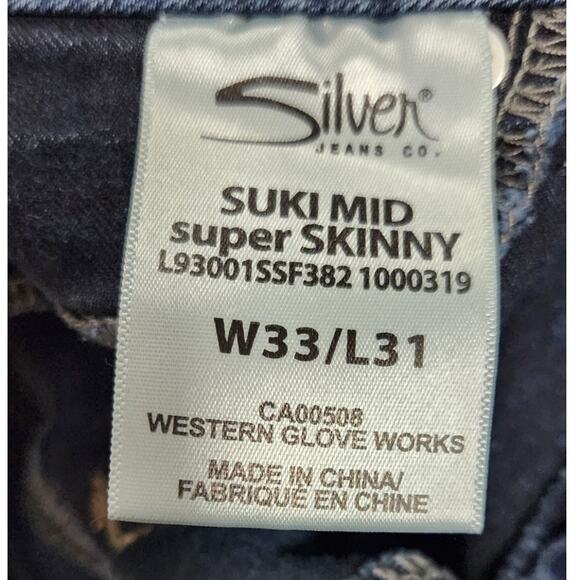 Silver Jeans Suki Mid Super Skinny Jeans Size W33/L31 - Picture 9 of 12